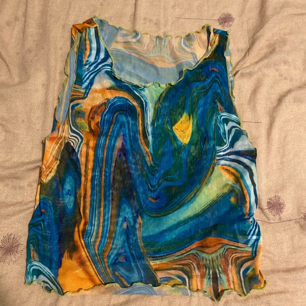 Swirly Summer Crop Top 💙